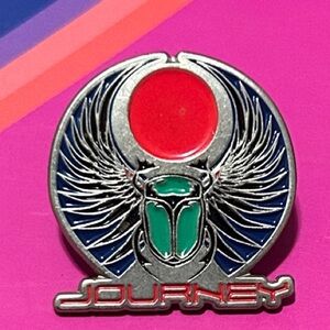 Official Journey Band Scarab Beetle Logo Enamel Pin - Red Sun, Green, Blue